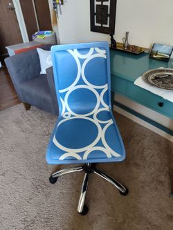 Blue and White Desk Chair