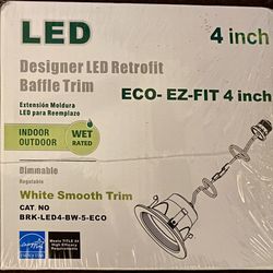 Designer LED Retrofit Baffle Trim 4 In. — 6 Count 