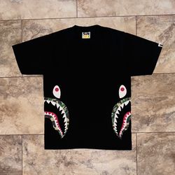 A Bathing Ape BAPE ABC Side Shark Tee Black/Green Size Small