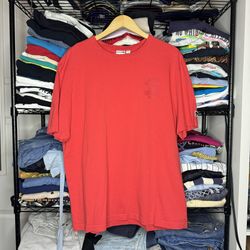 Puma Red “Be Nice Recycle” Crewneck Subtle Logo T-shirt Sz Large 