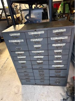 Vintage parts metal cabinet