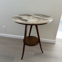 Mid century modern marble top side table