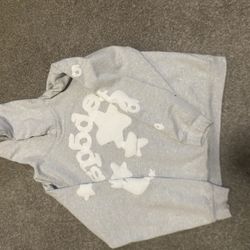 Sp5der Hoodie Gray Size Large