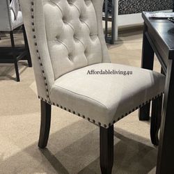 Beige Wingback Dining Chairs Set Of 2 Brand New In Box 