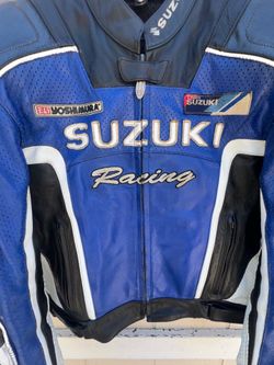 Suzuki Racing Leather Motorcycle Jacket – Size 44 – Excellent Condition