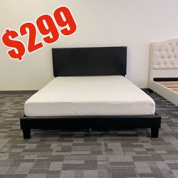 Queen Bed Frame And Gel Memory Foam Mattress 