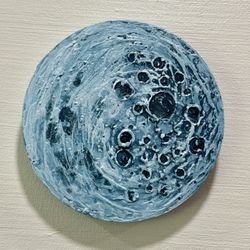 original handmade textured moon art