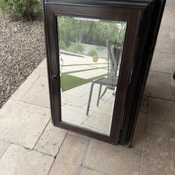 Pair of Pottery Barn wood medicine cabinets w/ optional crown molding
