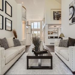 Living Room Set Sofa Love Seat Coffee Table Side Table Pillows