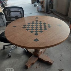 Solid Wood Vintage Chess & Card Table
