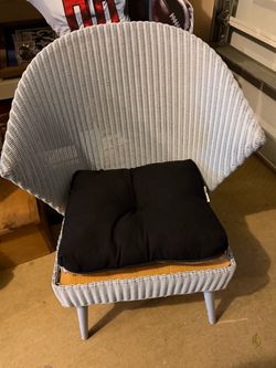 Pier one pale blue wicker chair