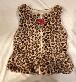Rachael Zoe Girls Medium 7/8 years Faux Fur Cheetah Print Vest