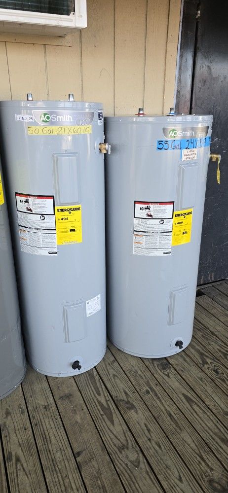 55 Gallons Electric Water Heater 1 Year Warranty Garantia Por Escrito