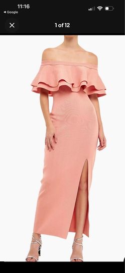 Endless rose ruffle maxi dress of the shoulder size medium new