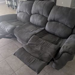 Gray Recliner Sofa 