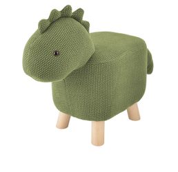 Kvell Kids Dinosaur Knitted Upholstery Foot Stool, Green
