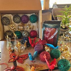 Vintage Christmas Ornaments/Retro Collectibles/Resl Lenz Western Germany/circa 1960's/Mid Century Decor/