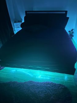 Queen size bed  with LED Underglow Lighting