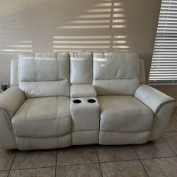 White Leather Sofa Set!