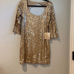 Gold Sequin Dress 