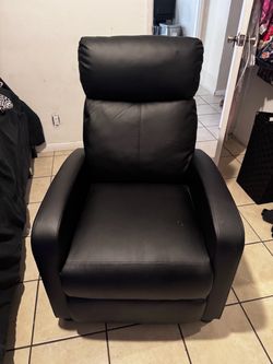 Black Faux Leather Recliner Chair