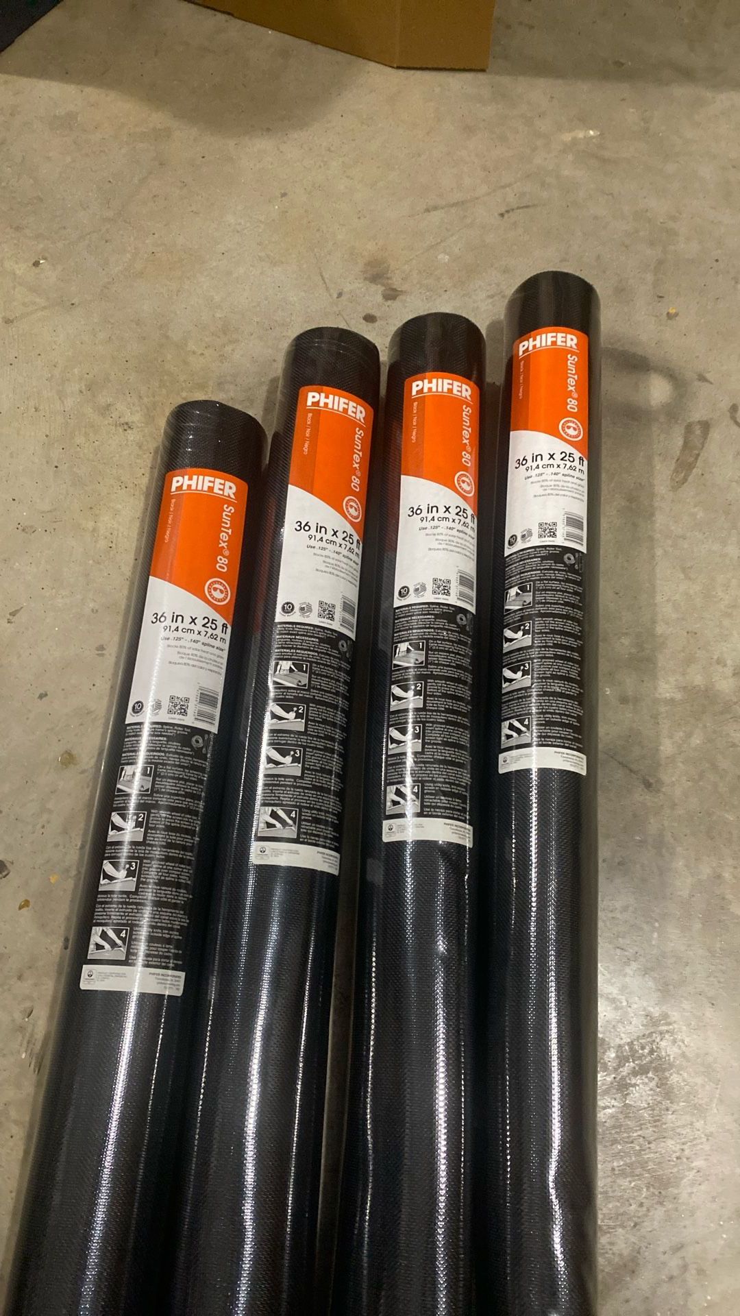 4 Rolls PHIFER SunTex 80 Black