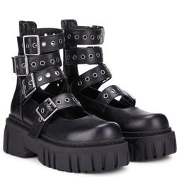 Current Mood Black Chunky Platform Mary Jane Shoes