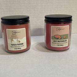 Mainstays Tropical Scented Candles Papaya Passion Watermelon Set New