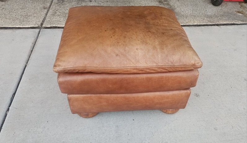 Leather Ottoman