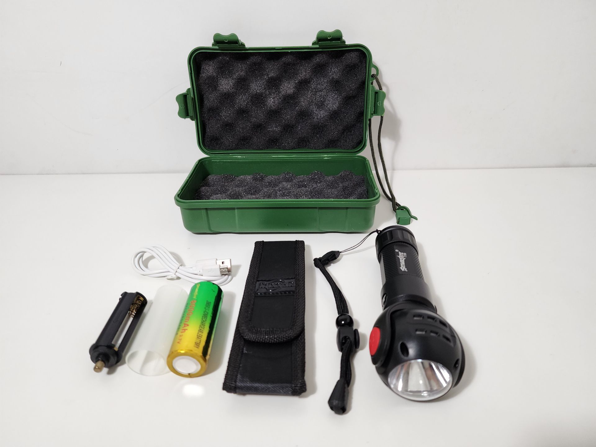 T6+COB LED Strong Light Flashlight Head 360° Free Rotation W/ Magnet Work Light