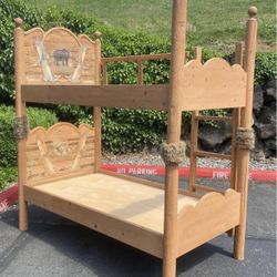 Custom Made Carved Rustic Bunk Beds