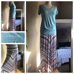 Maternity maxi skirt and top. Perfect Easter outfit!