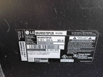LG UK6570PUB 86" Smart TV