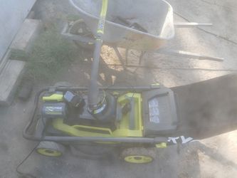 Ryobi 40V Lithium Cordless Lawn Mower and weedeater