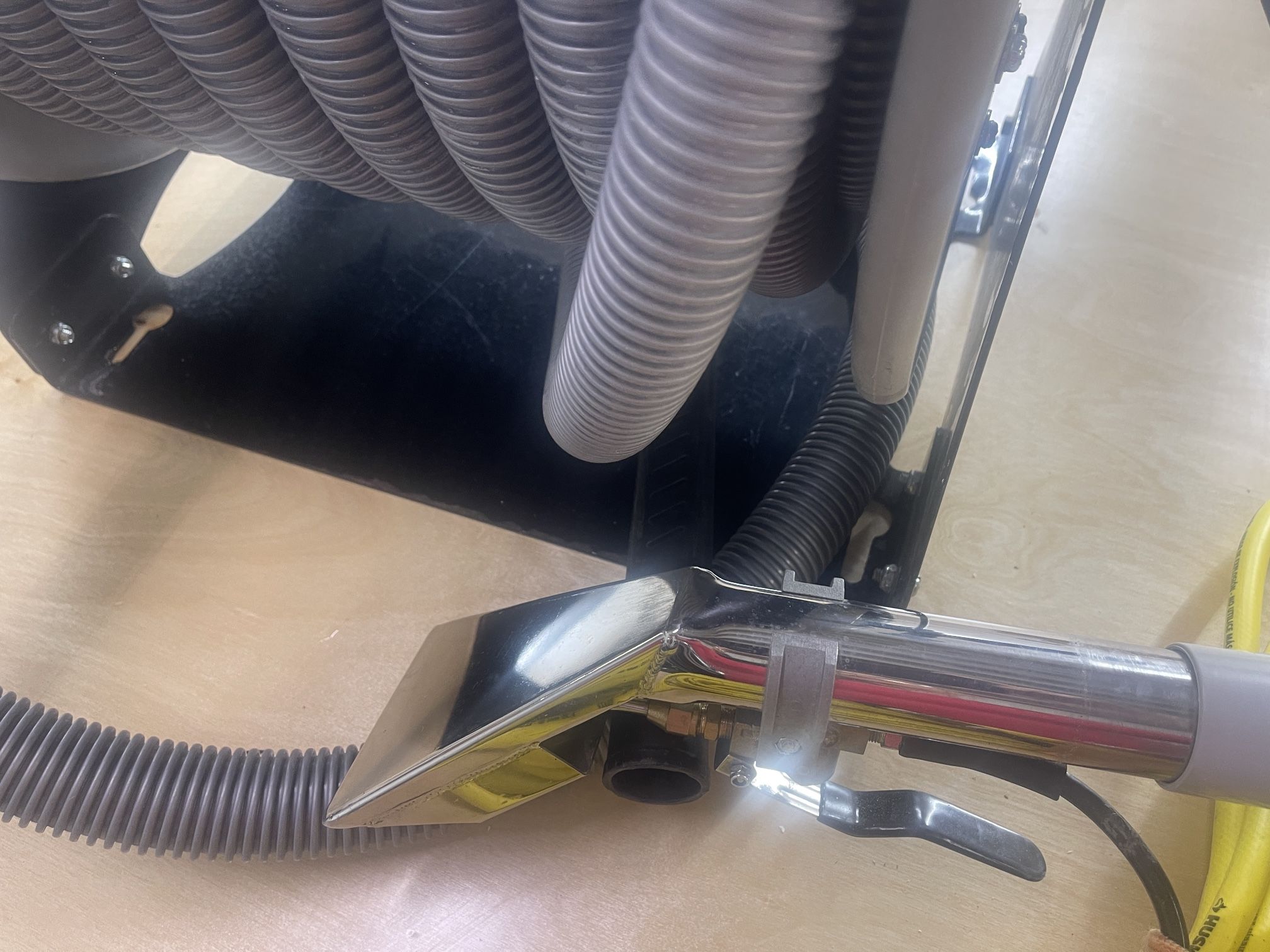 carrete de manguera de vacío capacidad 40 pies de 1.5 pulgadas .manguera de Extensión al Vacío de 50 Pies Y Herramienta De Varita de Mano Para Detalle