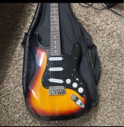 Electric guitar and speaker