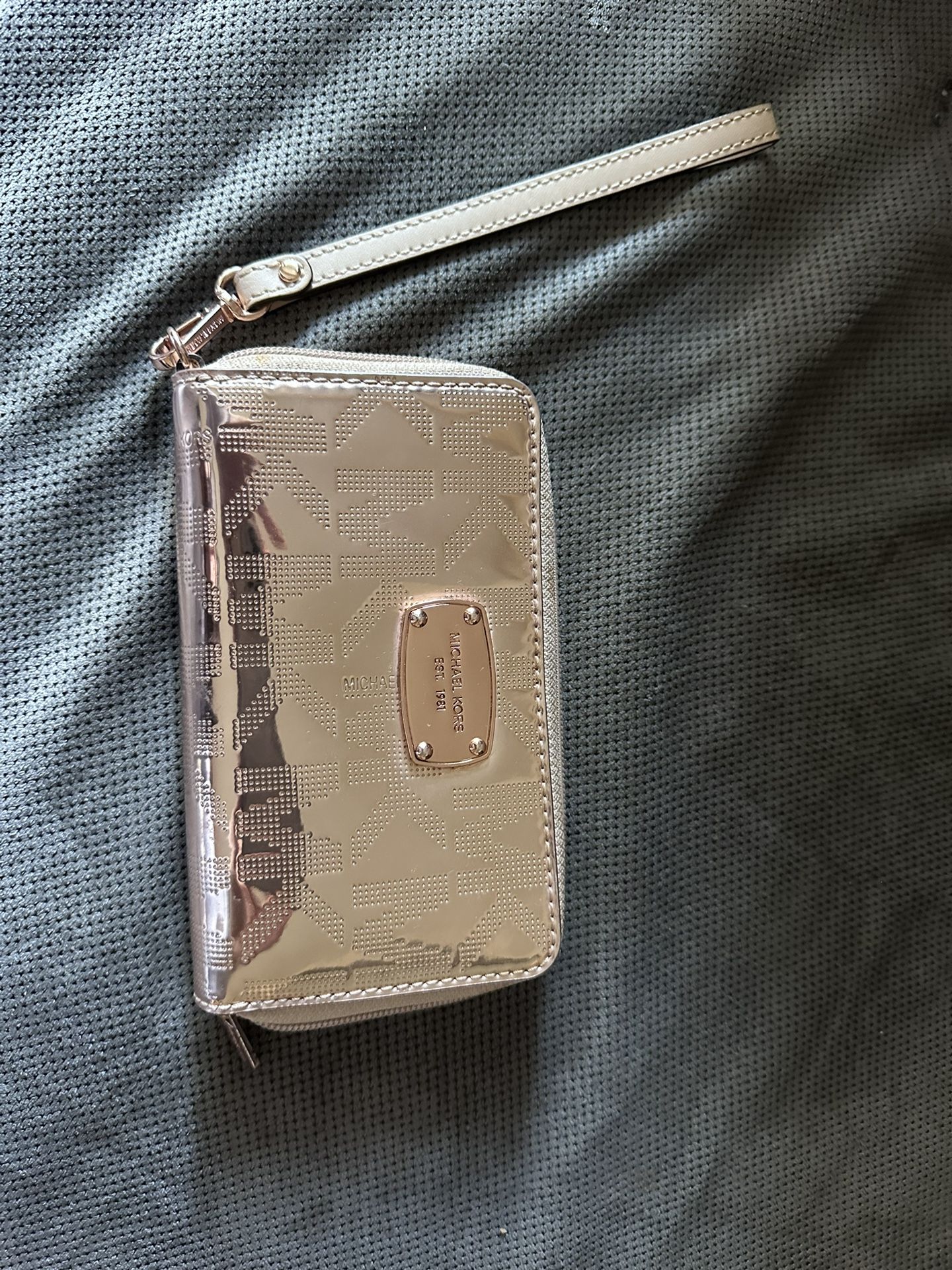 Rose Gold Michael Kors Phone Clutch