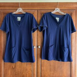 2 Scrub Tops 