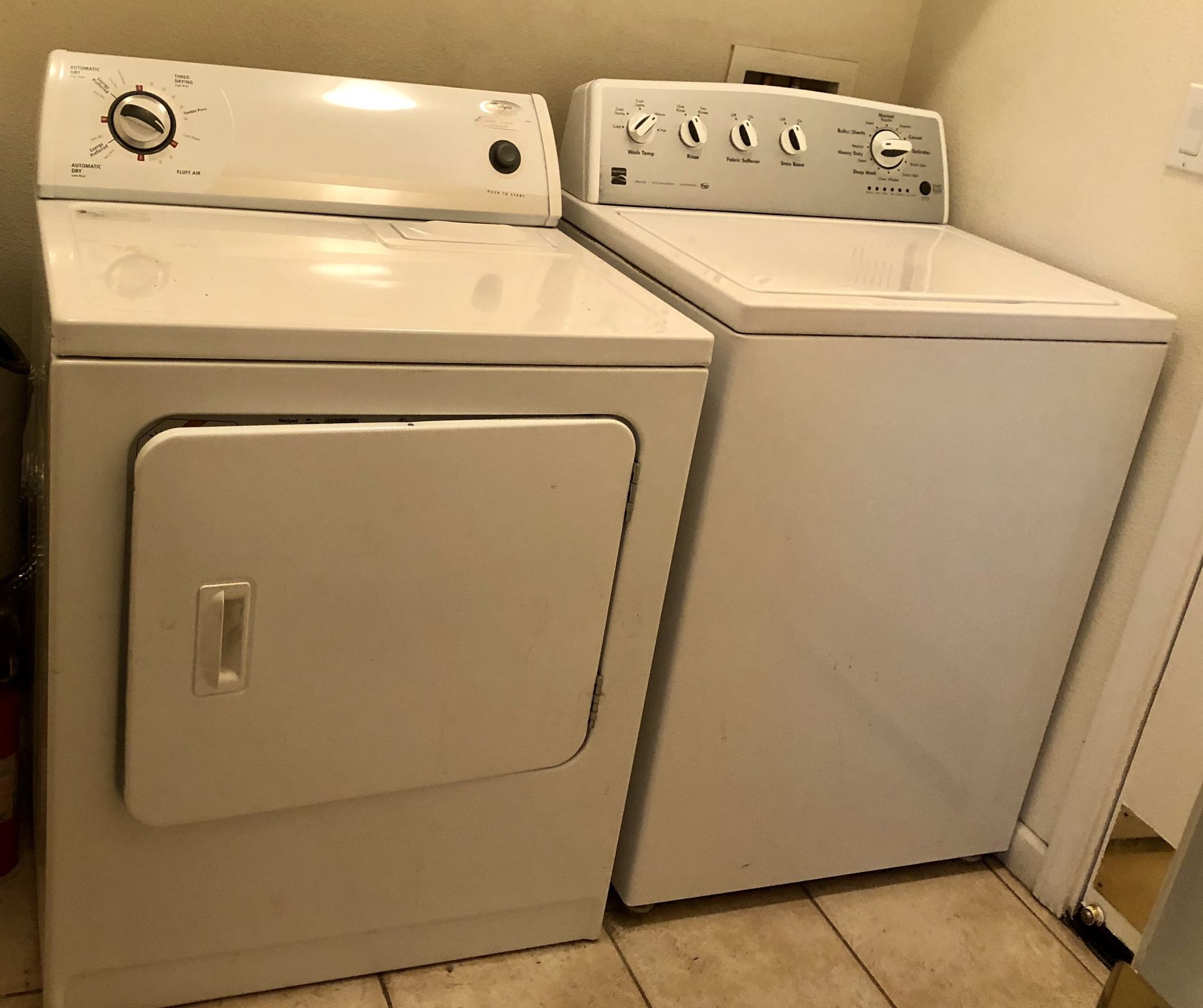 Moving - Kenmore He Washer and Whirlpool Dryer
