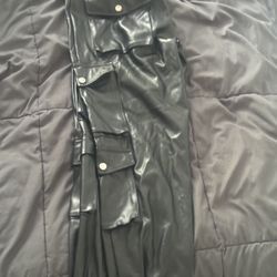 Leather Cargo Pants 