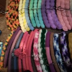 Handmade / crocheted fabric hangers