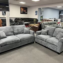2PC Gray Sofa & Loveseat 🔥Black Friday Sale🔥