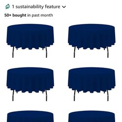 6 Pack Navy Blue Round 90” Tablecloths