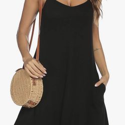 Women Casual Summer Spaghetti Strap Swing T Shirt Dress Cover Up Beach Dress