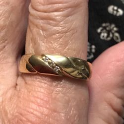 14k man or woman diamond accent wedding ring