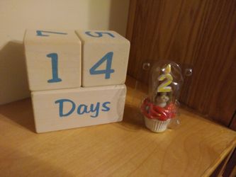 Age blocks & 2nd birthday cake topper