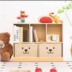 Montessori Shelf, Wooden Kids Storage Organizer for Toddlers