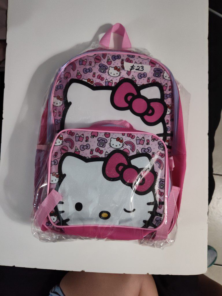 New Hello Kitty Backpack With Lunch bag $21