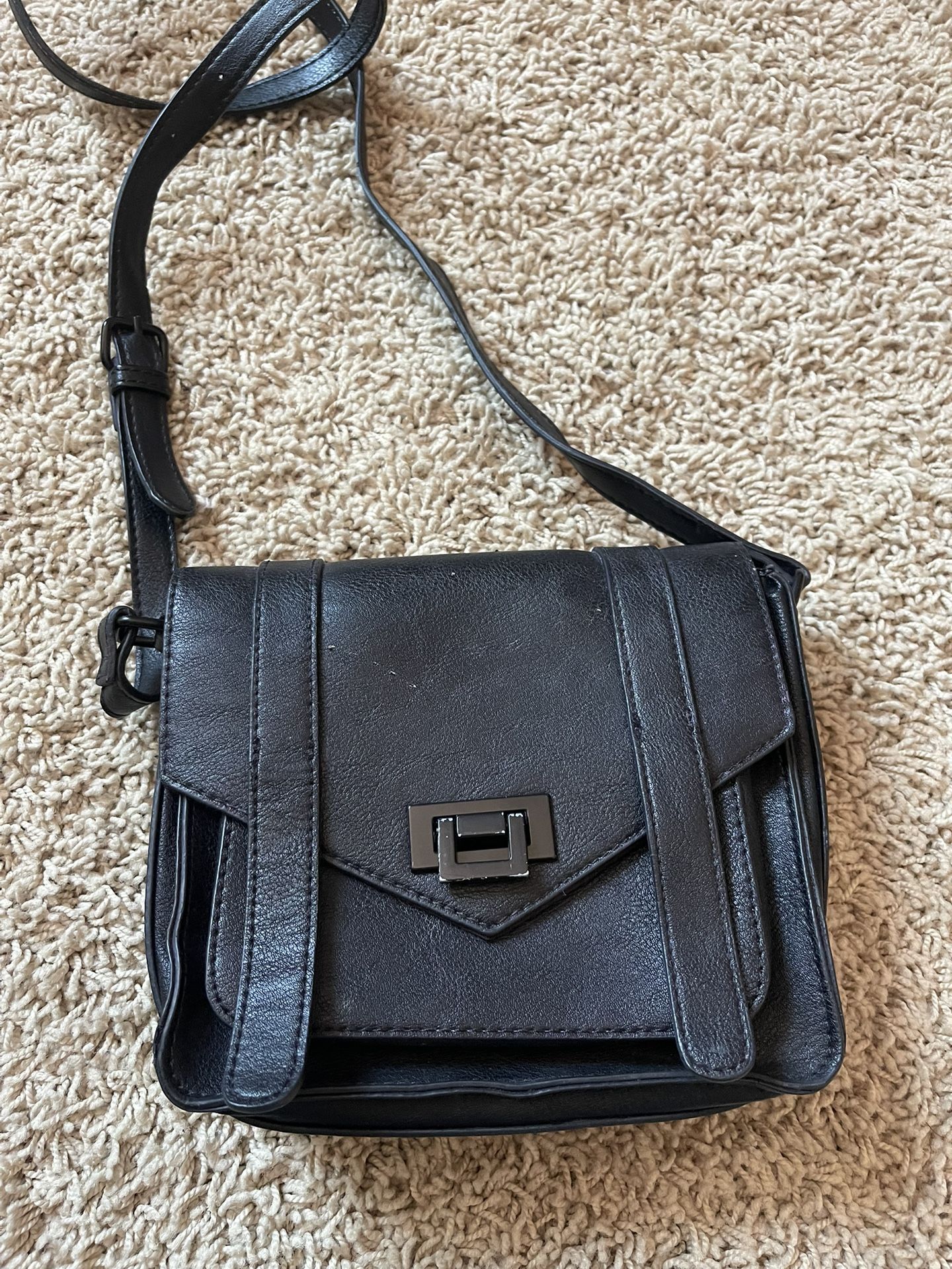 Forever 21 Black Faux Leather Crossbody Bag