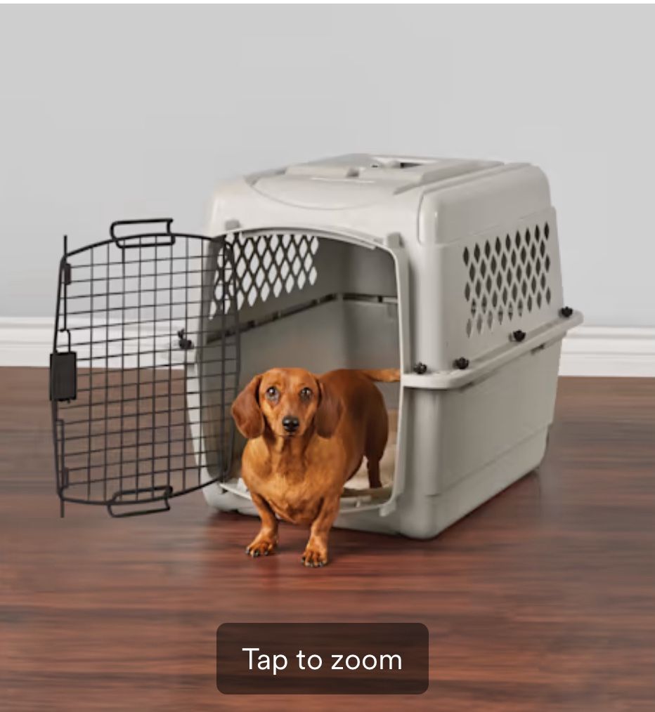 EveryYay Classic Going Places Pet Dog Cat Kennel 28" L X 20.5" W X 21.5” H Small Gray